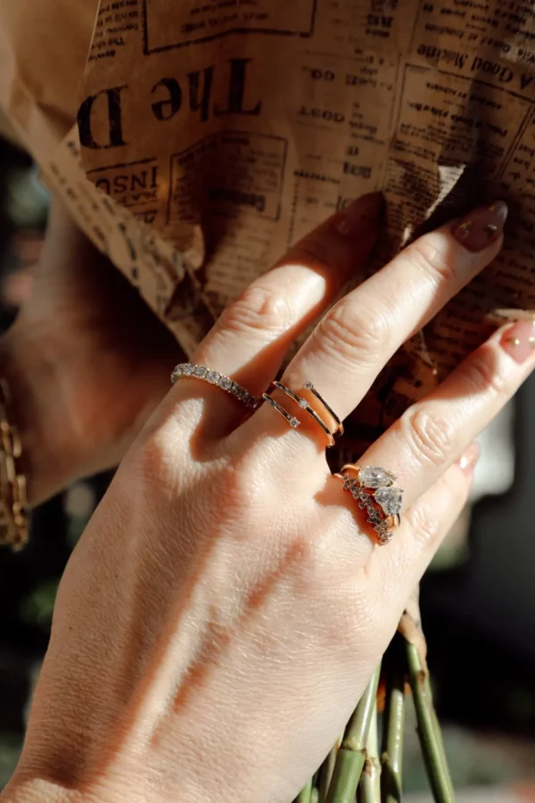 Mama Bijoux Diamond Trio Cluster Ring Outlet