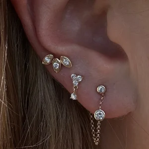 Mama Bijoux Diamond Trio Drop Stud Fashion