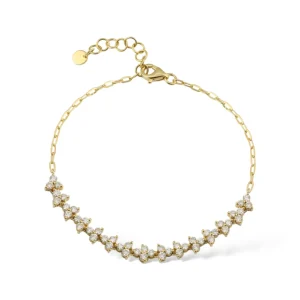 Mama Bijoux Diamond Trio Half Tennis & Chain Bracelet Discount