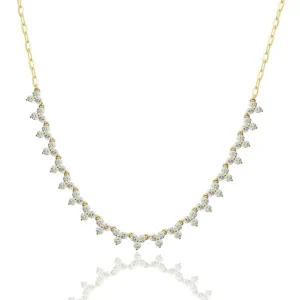 Mama Bijoux Diamond Trio Half Tennis & Chain Choker Necklace Sale