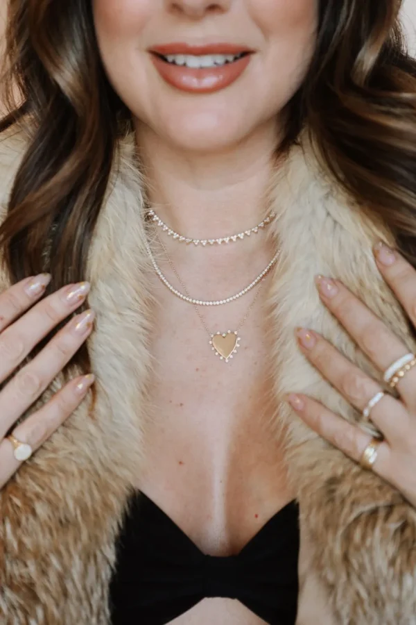 Mama Bijoux Diamond Trio Half Tennis & Chain Choker Necklace Sale