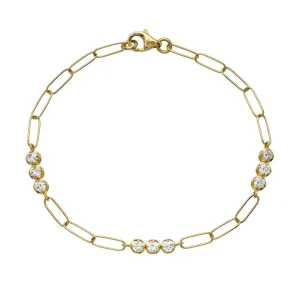 Mama Bijoux Diamond Trio Station Chain Linked Bracelet Outlet