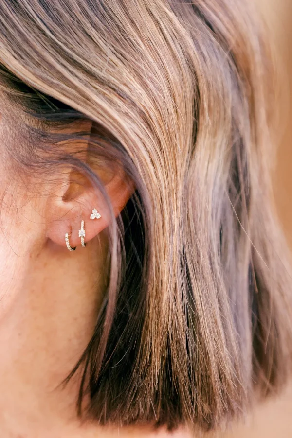Mama Bijoux Diamond Trio Stud Earrings Discount