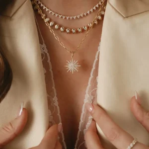 Mama Bijoux Diamond Trio Tennis Necklace (All The Way Around) Best