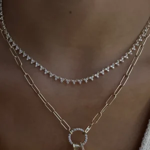 Mama Bijoux Diamond Trio Tennis Necklace (All The Way Around) Best