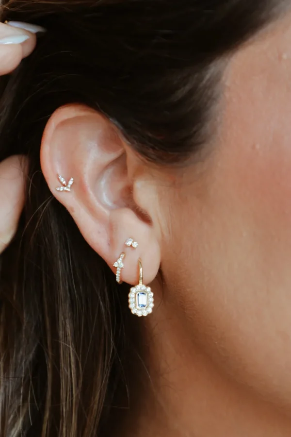 Mama Bijoux Diamond Tulip Studs (Flat Back) Discount