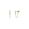 Mama Bijoux Double Bezel Diamond Drop Chain Studs (Sold as Singles) Best