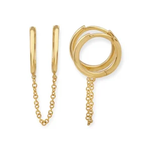 Mama Bijoux Double Gold & Chain Huggies Outlet