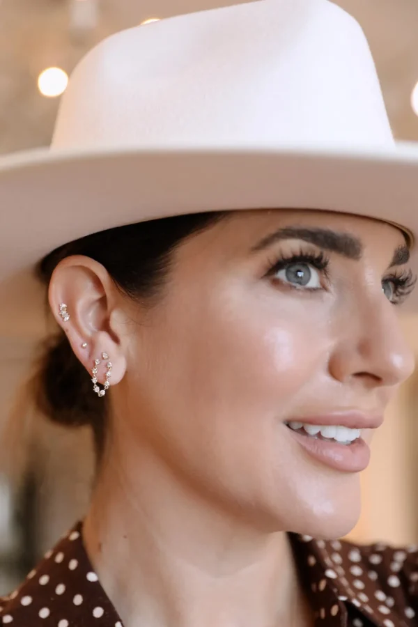Mama Bijoux Double Stud Diamond Chain Earrings (.32 carat) Clearance
