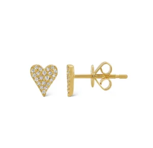 Mama Bijoux Edgy Pavé Diamond Heart Studs Hot
