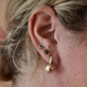 Mama Bijoux Emerald Bezel Pear Shaped Studs Outlet