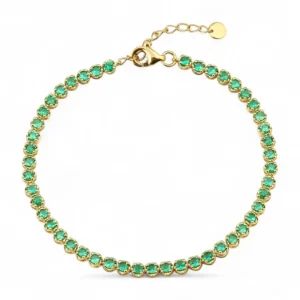 Mama Bijoux Emerald Green Crown Set Tennis Bracelet Outlet