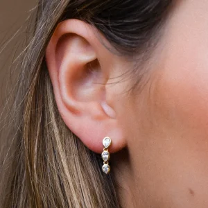 Mama Bijoux Fancy Bezeled Pear Drop Studs Clearance