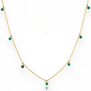 Mama Bijoux Floating Emerald Shaker Necklace Clearance