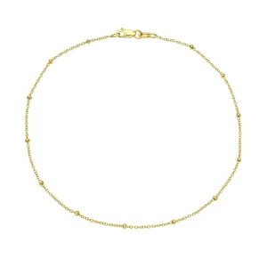 Mama Bijoux Gold Beaded Chain Anklet Online