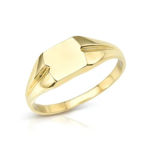 Mama Bijoux Gold Square Shaped Signet Ring Hot