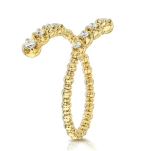 Mama Bijoux Graduated Diamond & Gold Bead Flexible Wrap-Around Ring Sale