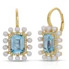 Mama Bijoux Green Amethyst & Pearl Diamond Drop Earrings Discount
