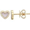 Mama Bijoux Heart Mother of Pearl & Diamond Studs Best