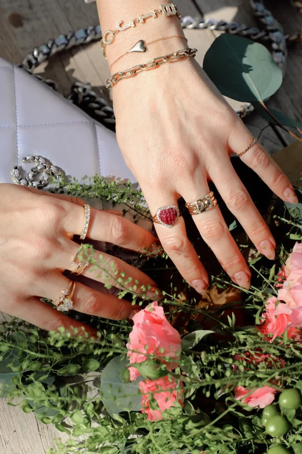 Mama Bijoux Hearts of Gold Pinky Ring Online