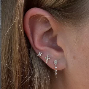 Mama Bijoux Itty Bitty Diamond Bezel Cross Studs Best