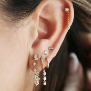 Mama Bijoux Itty Bitty Double Diamond Drop Studs Online
