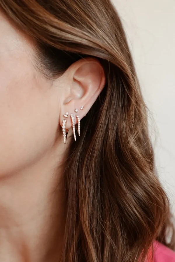 Mama Bijoux Itty Bitty Double Diamond Drop Studs Online