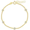 Mama Bijoux 14k Gold & CZ Kids Bezel Bracelet Fashion