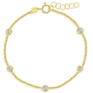 Mama Bijoux 14k Gold & CZ Kids Bezel Bracelet Fashion
