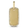 Mama Bijoux 14k Gold & Diamond Rim Dog Tag Sale