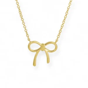 Mama Bijoux 14k Gold Bow Necklace Fashion