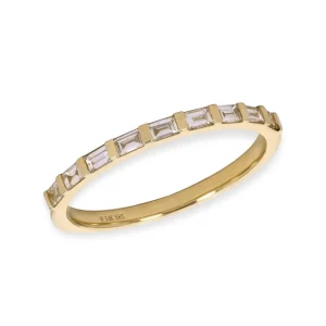 Mama Bijoux 14k Gold Channel Set Baguette Diamond Ring Outlet