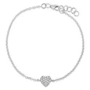 Mama Bijoux 14k Gold Diamond Heart Bracelet (Mama/Adult Size) Outlet