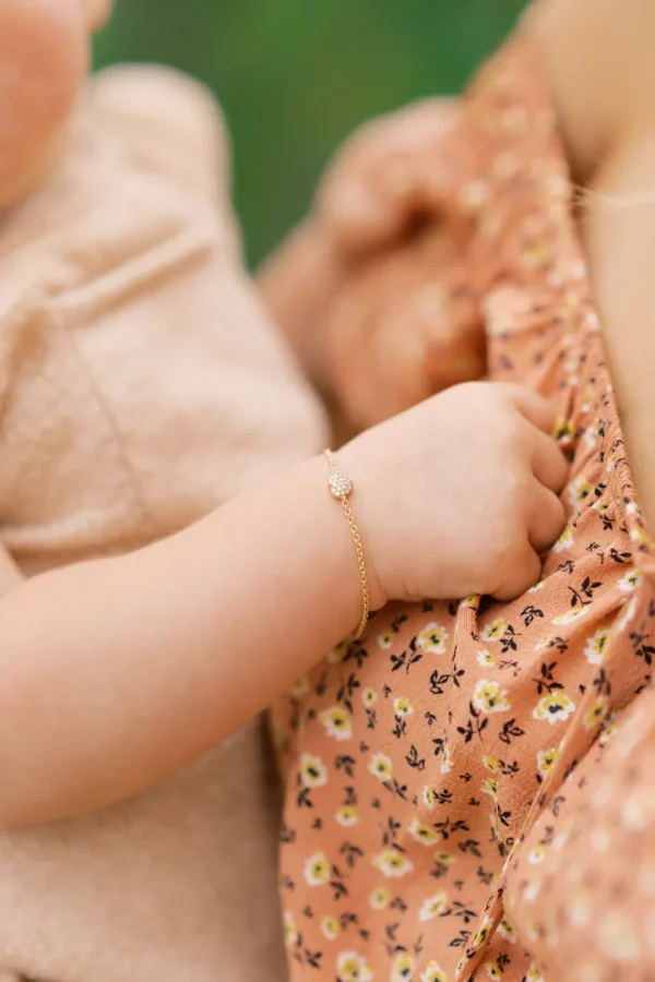 Mama Bijoux 14k Gold Diamond Heart Bracelet (Baby/Child Size) Hot