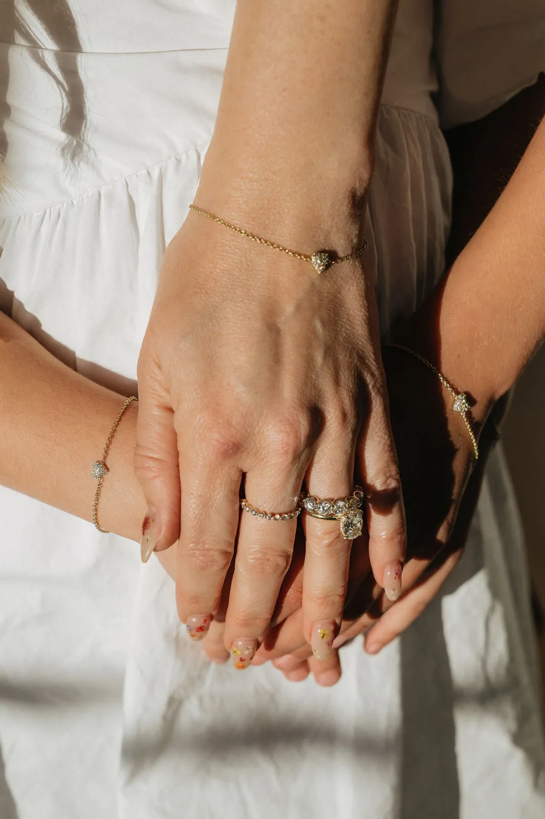 k_gold_diamond_heart_brac_5.webp Mama Bijoux 14k Gold Diamond Heart Bracelet (Mama/Adult Size) Outlet