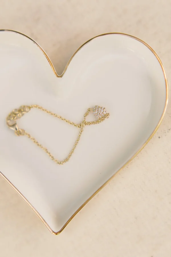 Mama Bijoux 14k Gold Diamond Heart Bracelet (Baby/Child Size) Hot