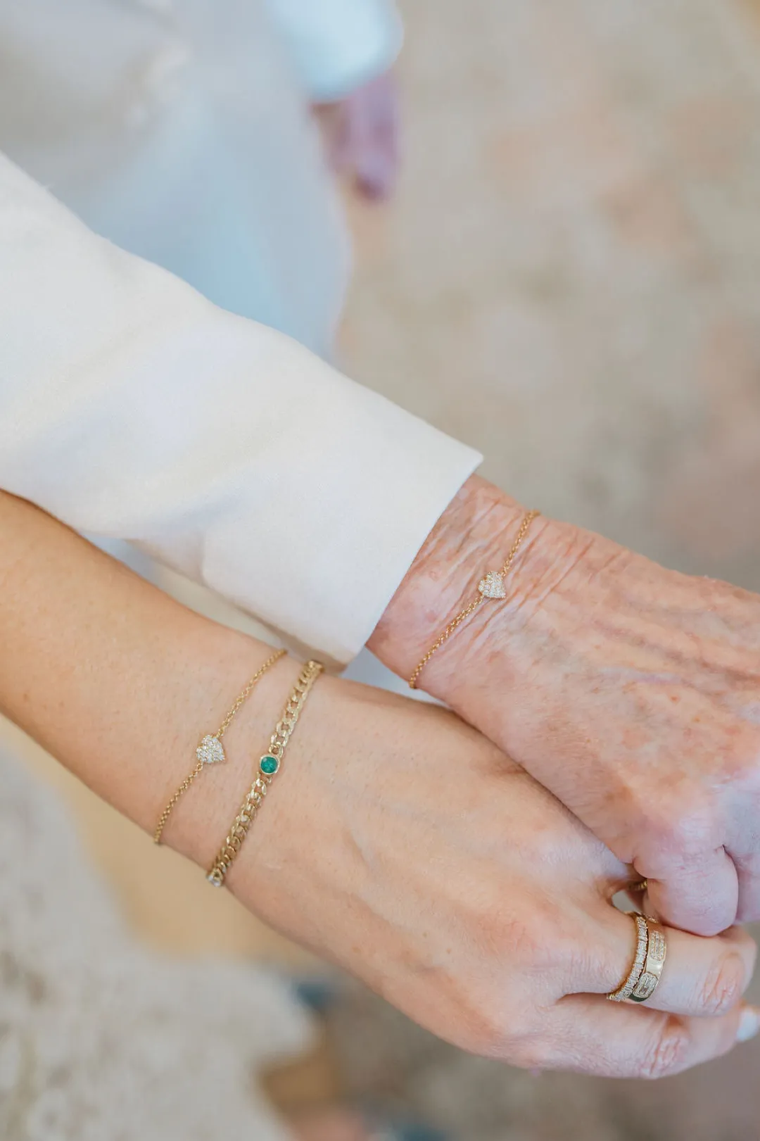 k_gold_diamond_heart_brac_7.webp Mama Bijoux 14k Gold Diamond Heart Bracelet (Mama/Adult Size) Outlet