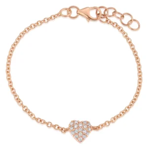 Mama Bijoux 14k Gold Diamond Heart Bracelet (Baby/Child Size) Hot