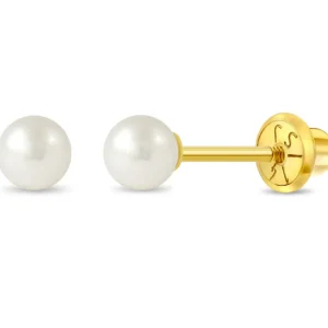 Mama Bijoux 14k Gold Fresh Water Pearl Kids Stud Earrings Discount