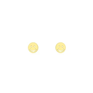 Mama Bijoux 14k Gold Happy Face Studs Hot