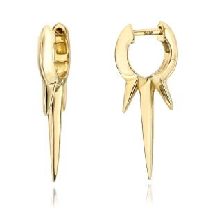 Mama Bijoux 14k Gold Spiked Huggies Fashion