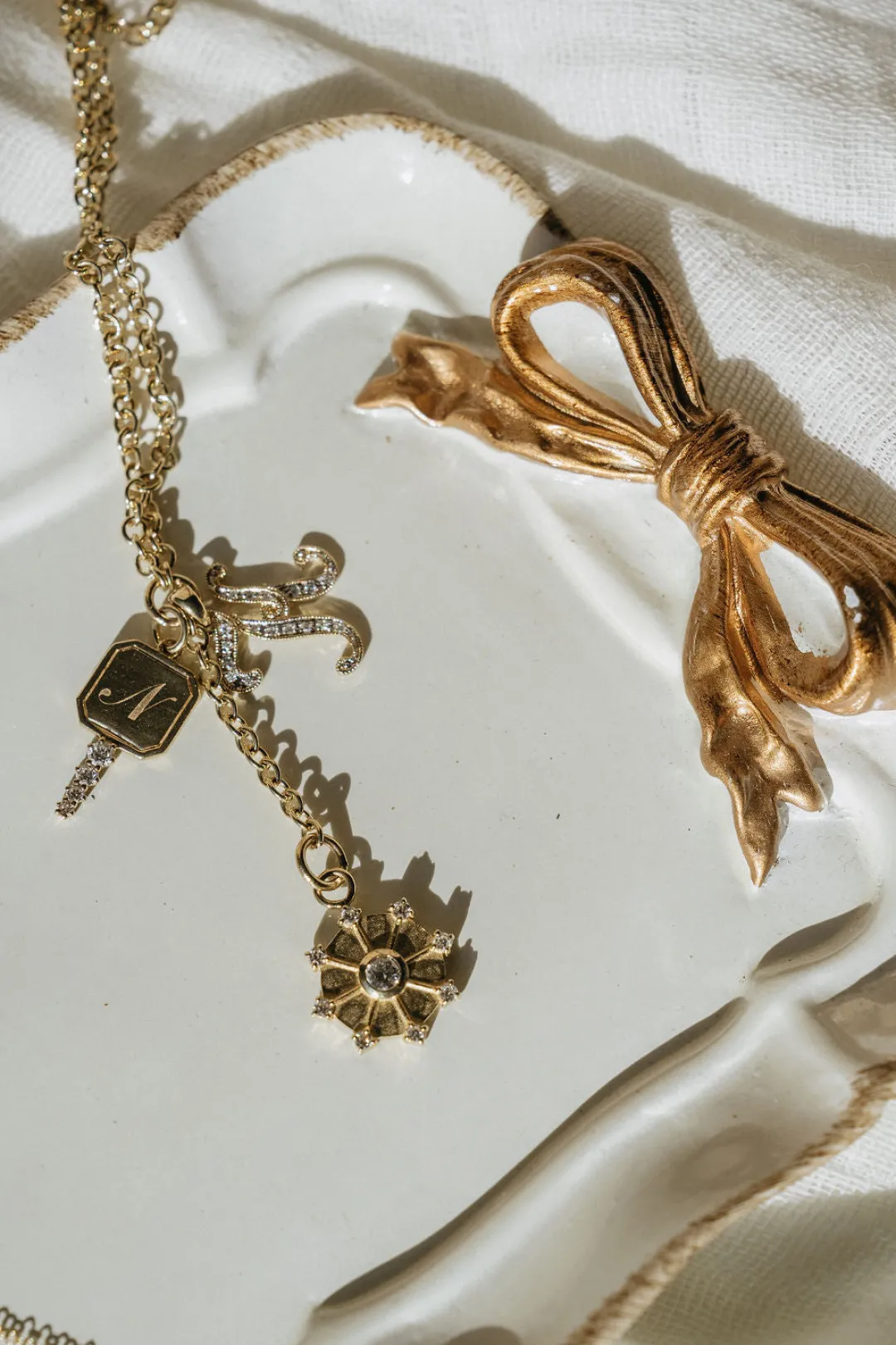 k_gold_vintage_script_dia_1.webp Mama Bijoux 14k Gold Vintage Script Diamond Letter Charms Sale