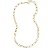 Mama Bijoux 14k Yellow Gold Chunky Rounded Paper Clip Chain Necklace Fashion