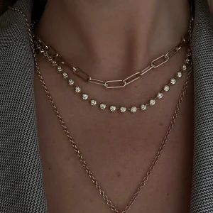Mama Bijoux 14k Yellow Gold Chunky Rounded Paper Clip Chain Necklace Fashion
