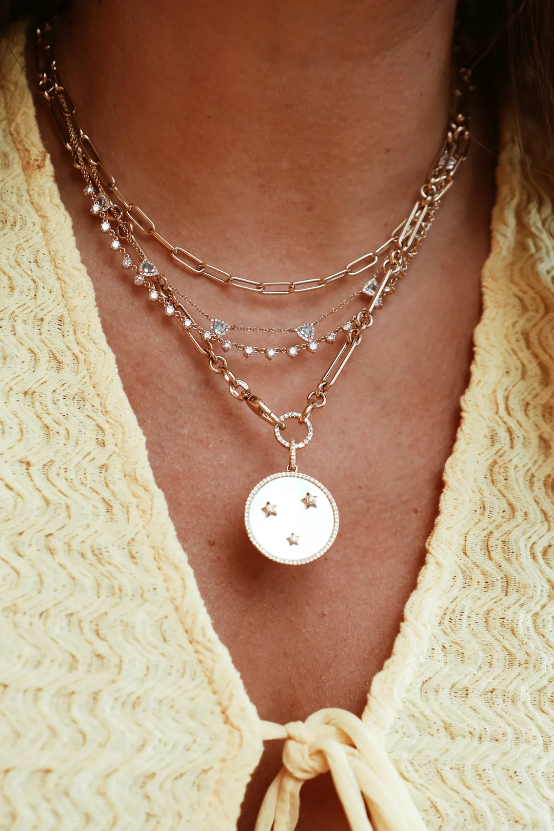 k_yellow_gold_mini_rounde_2.webp Mama Bijoux 14k Yellow Gold Mini Rounded Paper Clip Chain Necklace Online