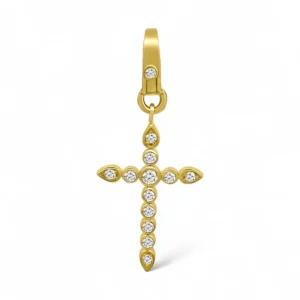 Mama Bijoux Large Bezeled Diamond Cross Pendant Hot