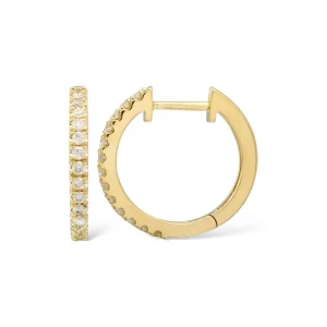 Mama Bijoux Large Classic Diamond Huggies (15mm) Hot