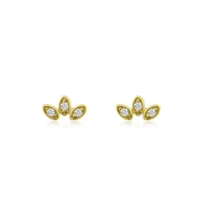 Mama Bijoux Lotus Flower Diamond Studs New