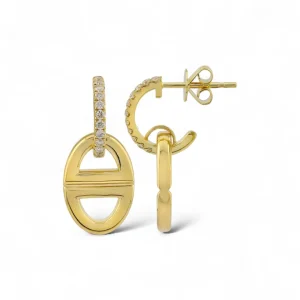 Mama Bijoux Mariner Charm Hoop Studs Clearance