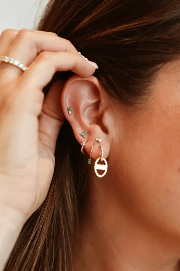 Mama Bijoux Mariner Charm Hoop Studs Clearance